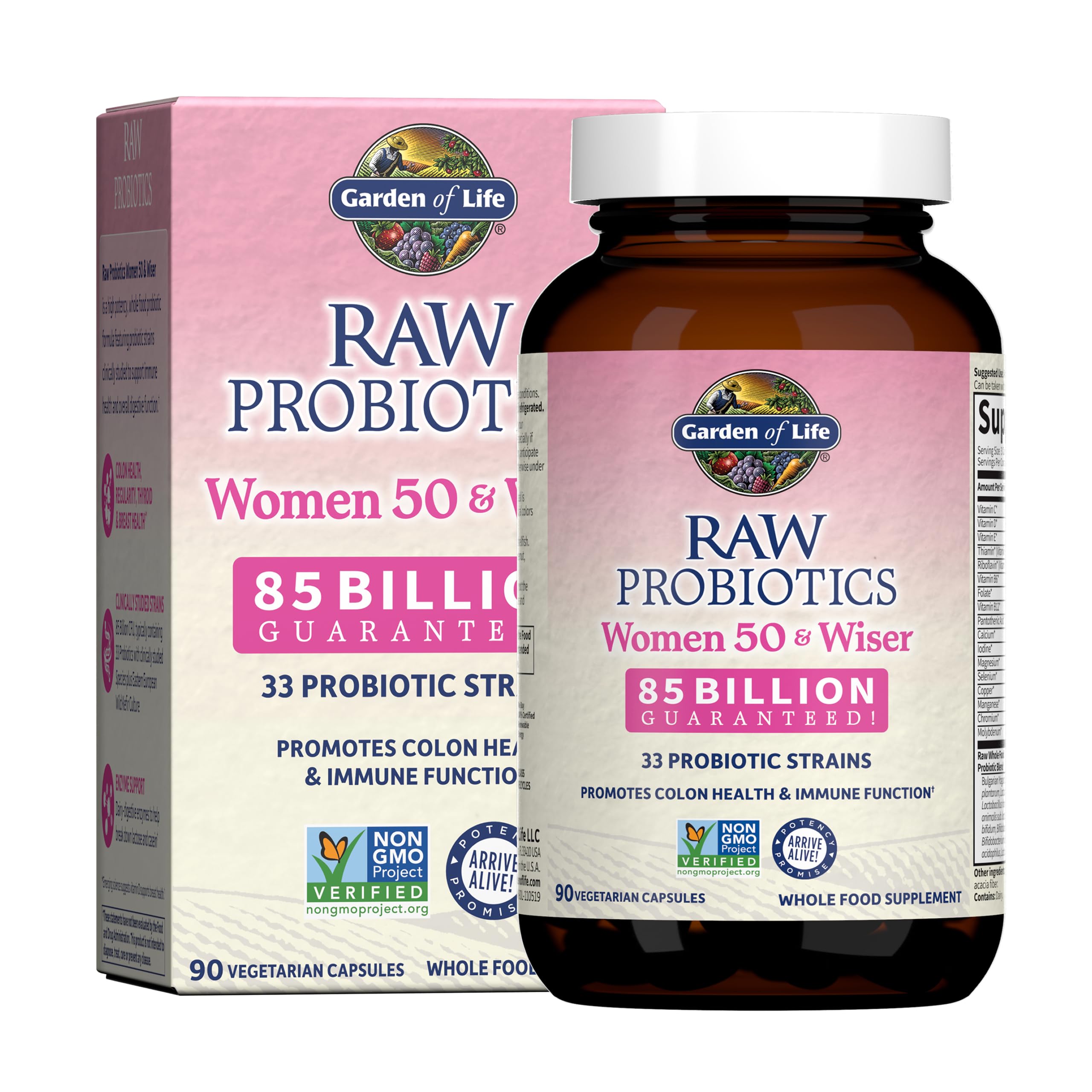 Raw Probiotics Women 50 and Wiser, 90 Capsules