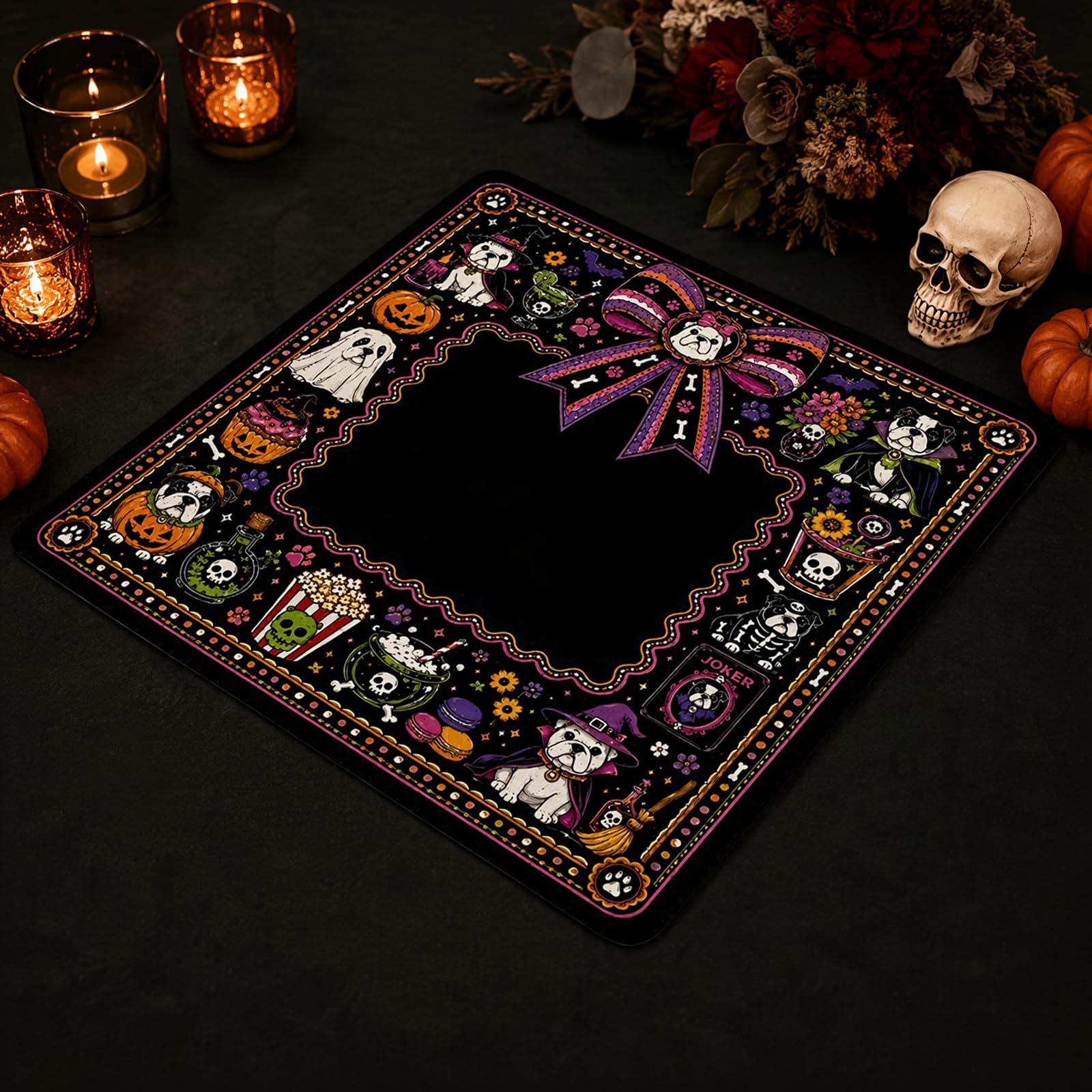 Tappetino per Halloween Mahjong, protezione antiscivolo per giochi da