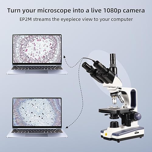 Vista 6 de SWIFT EP2M 2-MP 1080p - Cámara digital de microscopio ocular, se adapta a oculares de 0.913 in y la mayoría de fototubos trinoculares, visor S