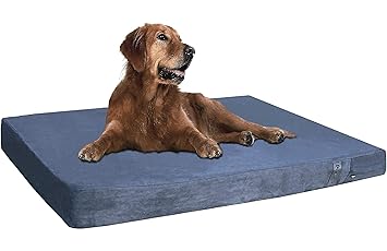 Dogbed4less Extra Large Orthopedic Cool Memory Foam Dog Bed, Waterproof Liner and Extra Pet Bed Cover, 47X29X4 Inches (Fit 48X30 Crate)