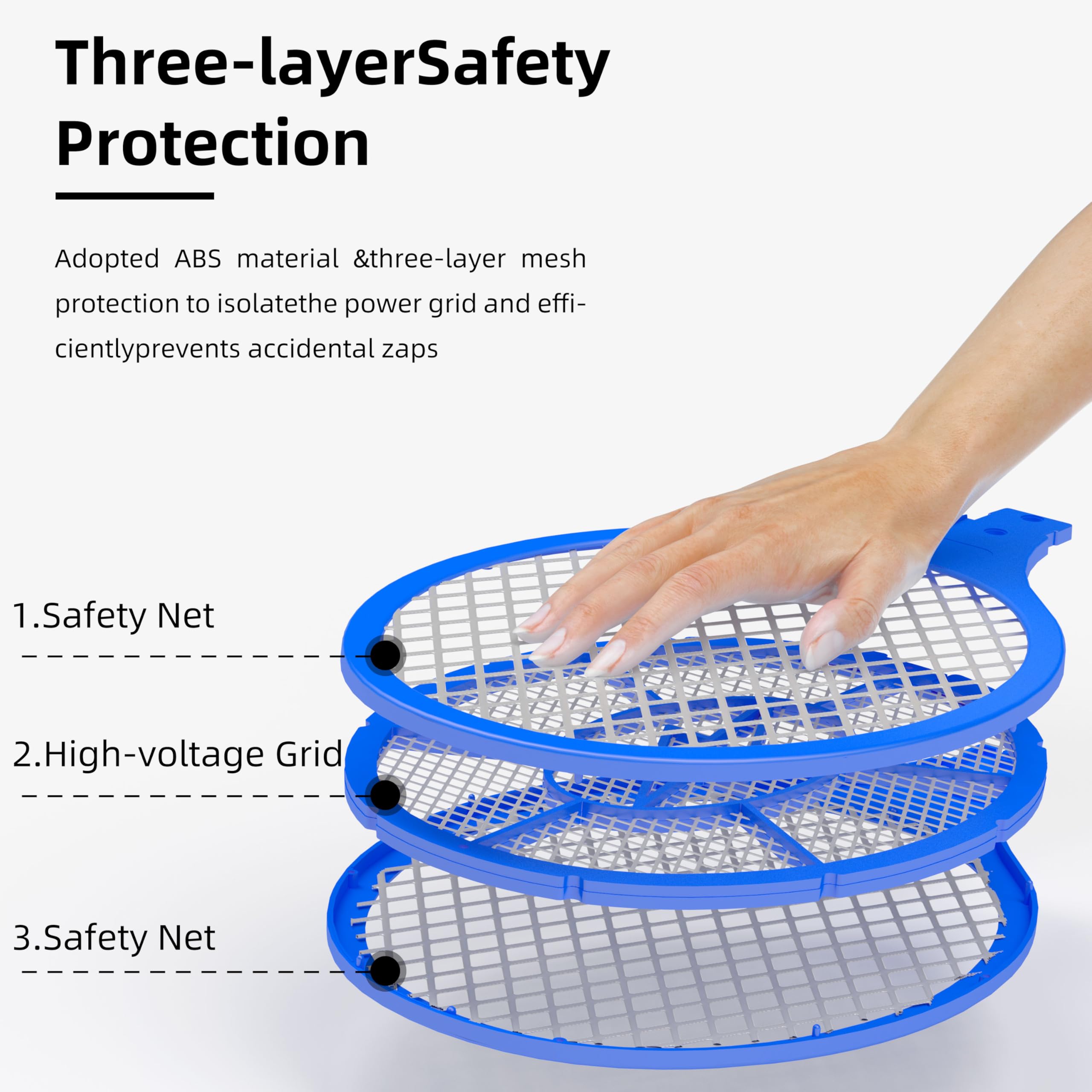 ZhouHe - Paquete de 2 matamoscas eléctrico, matamoscas a pilas, matamoscas para interiores y exteriores, para control de plagas para interiores y exteriores, exterminador de mosquitos e insectos (rojo 4