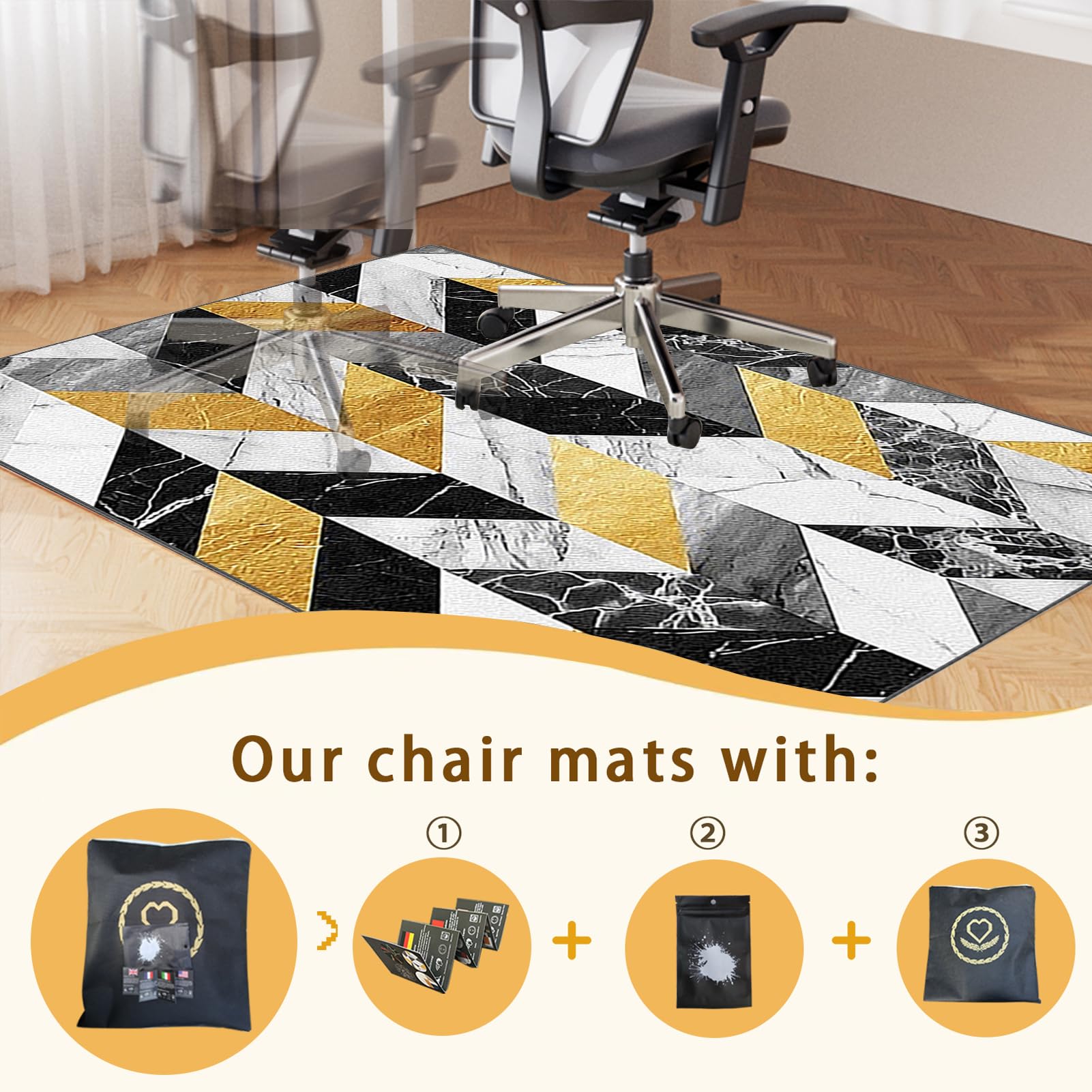 Tappetino Pavimenti per Parquet e Pavimenti Duri, Tappeto per Sedia Gaming, 90 x 120 cm Tappeto Sedia Ufficio, Protettivo Salvapavimento, Tappeto