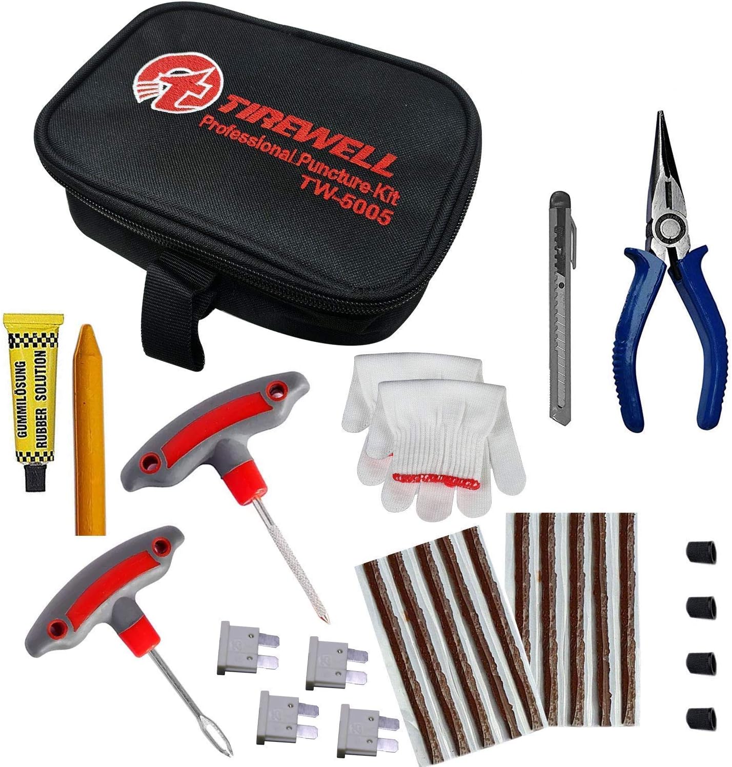 TIREWELL TW-5005 10 in 1 Tubeless Tyre Puncture Kit (TW-5005)