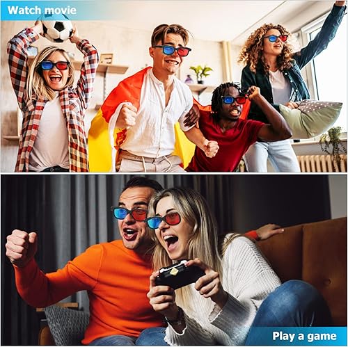 Miniatura 4 de Milisten 10 gafas 3D para películas de televisión gafas 3D rojas y azules gafas 3D 3 dimensiones gafas de visión 3D para anaglifo estereoscópico