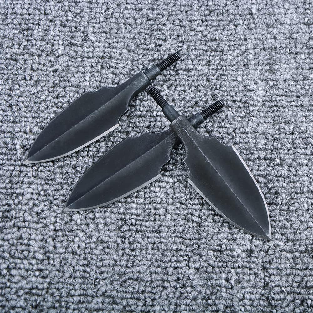 6/12 punte di freccia Broadheads nere punte di freccia da caccia tradizionali per arco e balestra (6 pezzi, stile 3)