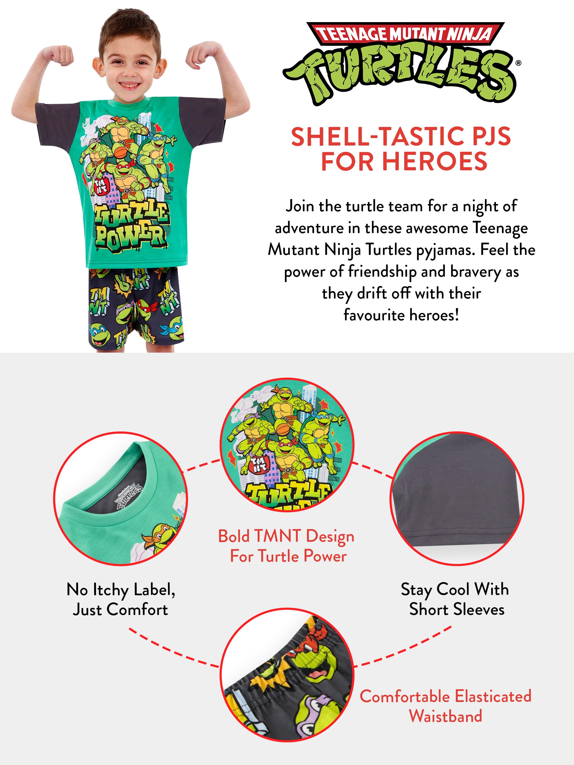 Teenage Mutant Ninja Turtles Pijama Pijamas Niño Verano | Pijama Corto TMNT