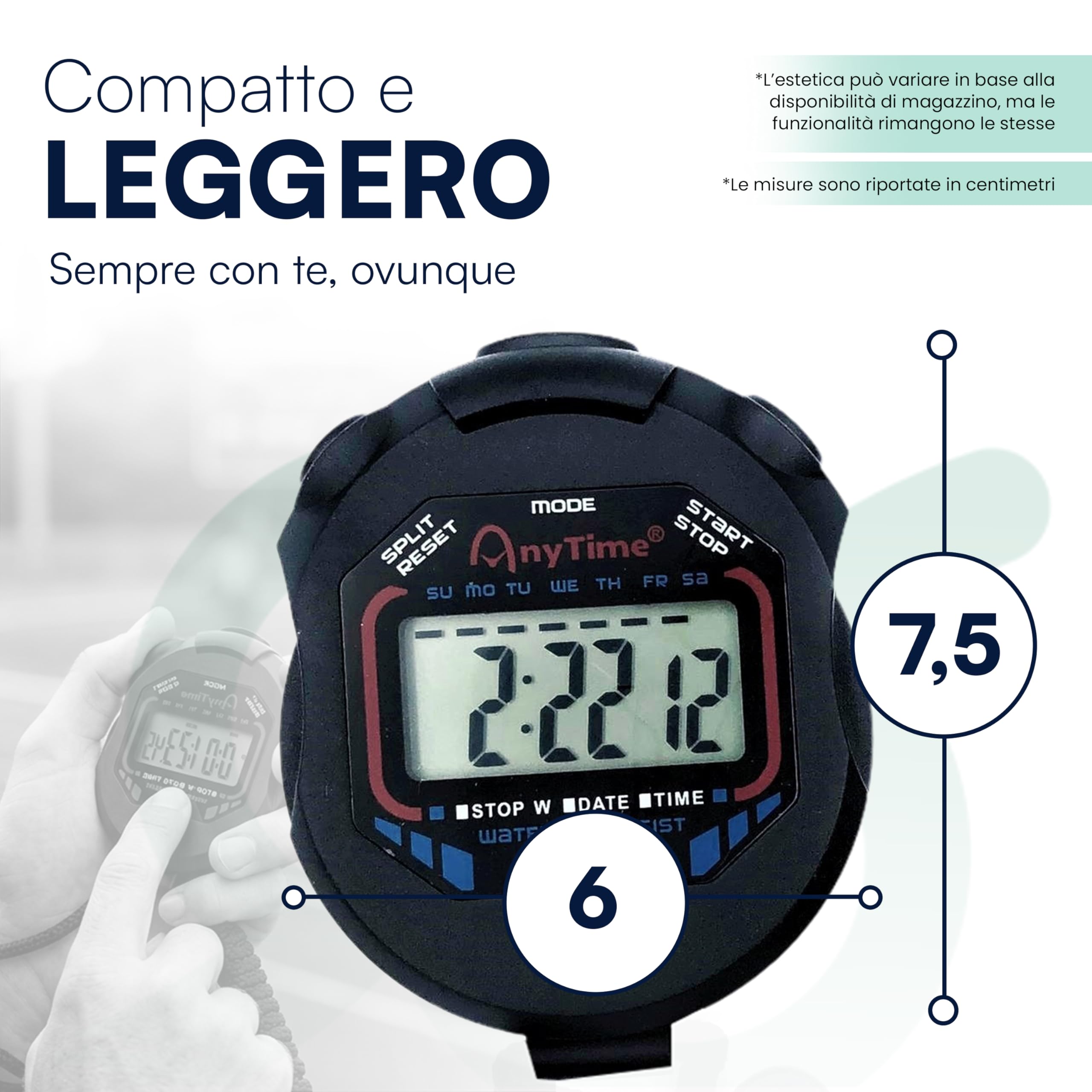 Tempo di Saldi Cronometro Sportivo con Timer Digitale Multifunzione - Orologio e Sveglia per Corsa, Palestra, Allenatore Calcio e Nuoto, Cronometro da Collo Ergonomico