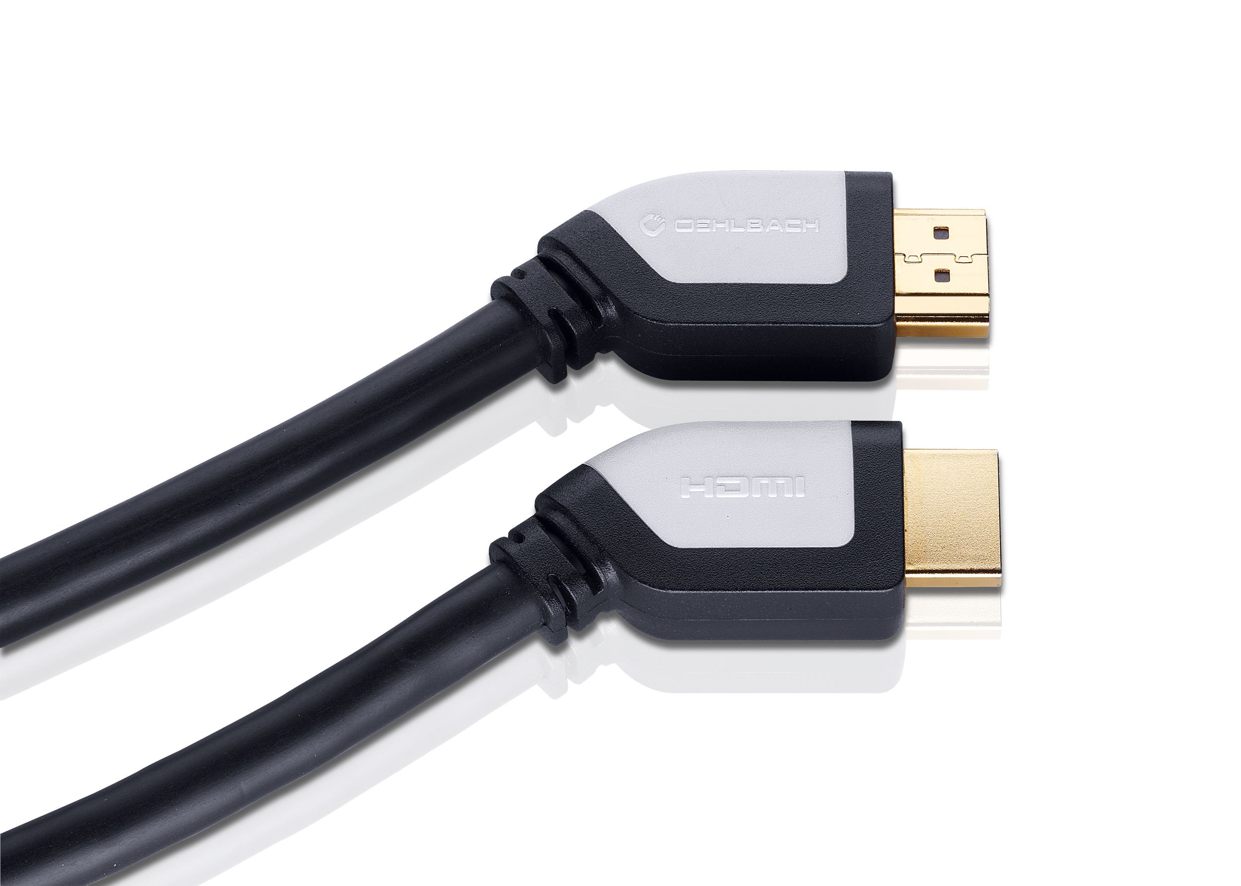 Oehlbach Shape Magic HDMI-Kabel - High-Speed HDMI 2.0b mit Ethernet-Kanal - Übertragung von UltraHD, 4K, 3D, HDR mit 18 Gbits – schwarz 2,20meter
