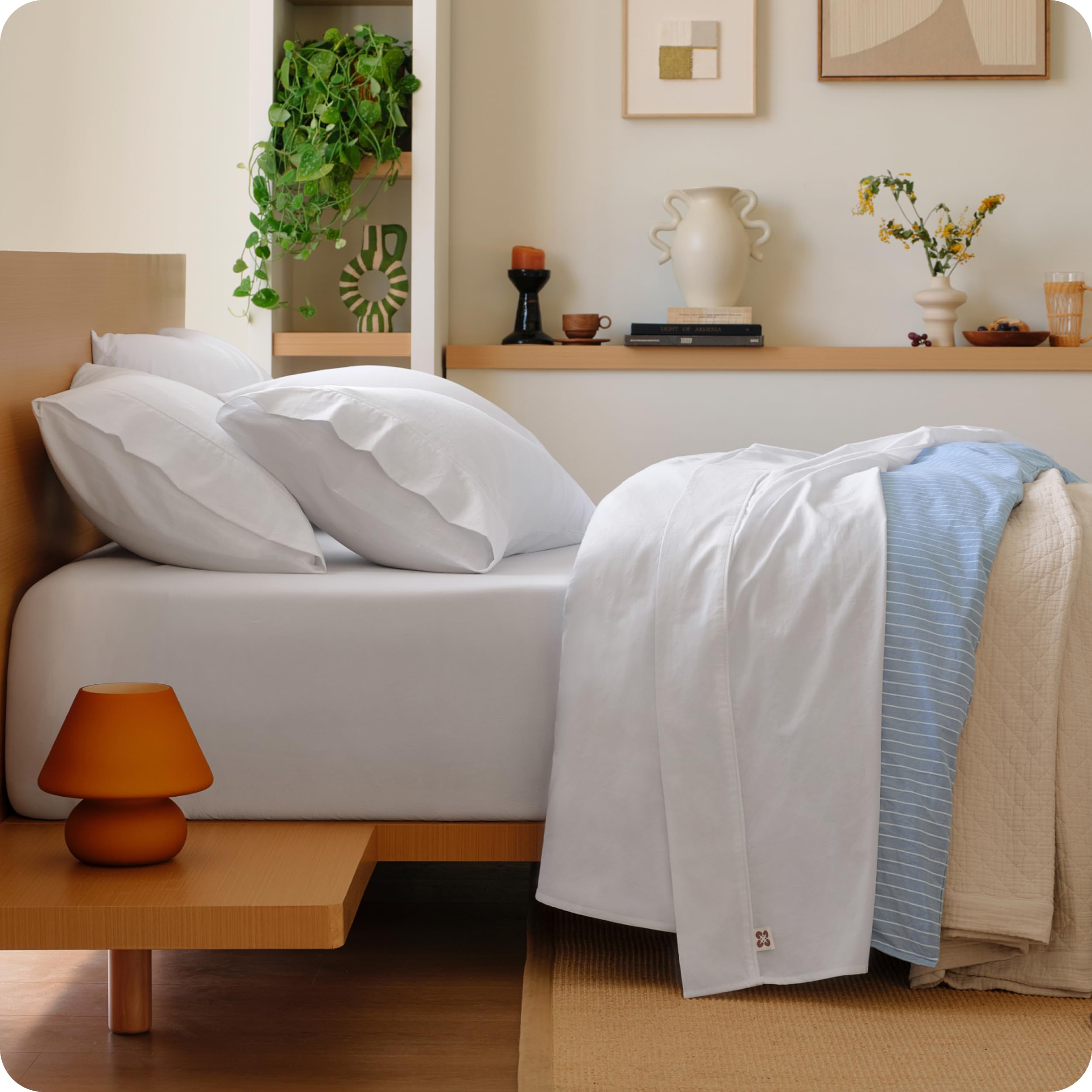 Bedsure Washed Cotton Percale Sheets