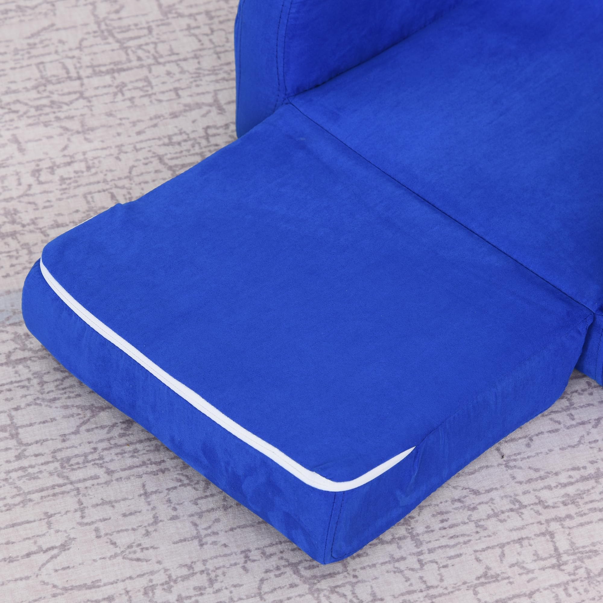 HOMCOM Fotele dziecięce dziecięce maluch sofa krzesło 2 w 1 sofa łóżko składana kanapa miękka flanelowa gąbka pokój zabaw sypialnia salon niebieski