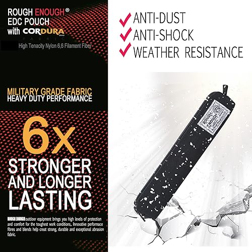 Miniatura 2 de Rough Enough - Estuche delgado pequeño para lápices, para niñas, niños, adultos, escuela, oficina, suministros de papelería con cordura negra de