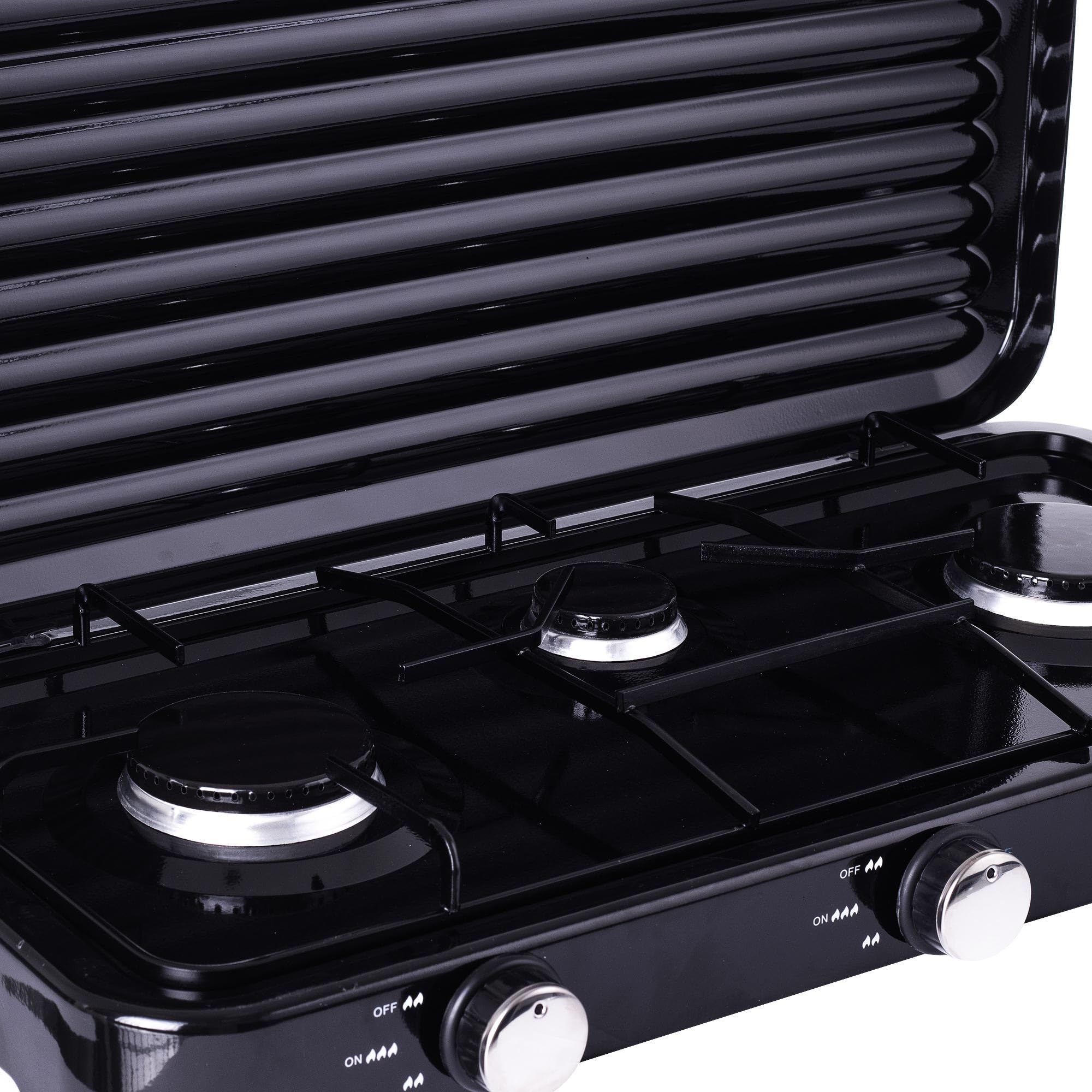TC Technic Hornillo de gas de 3 fuegos para camping, cocina de gas, fogón de campo para turistas
