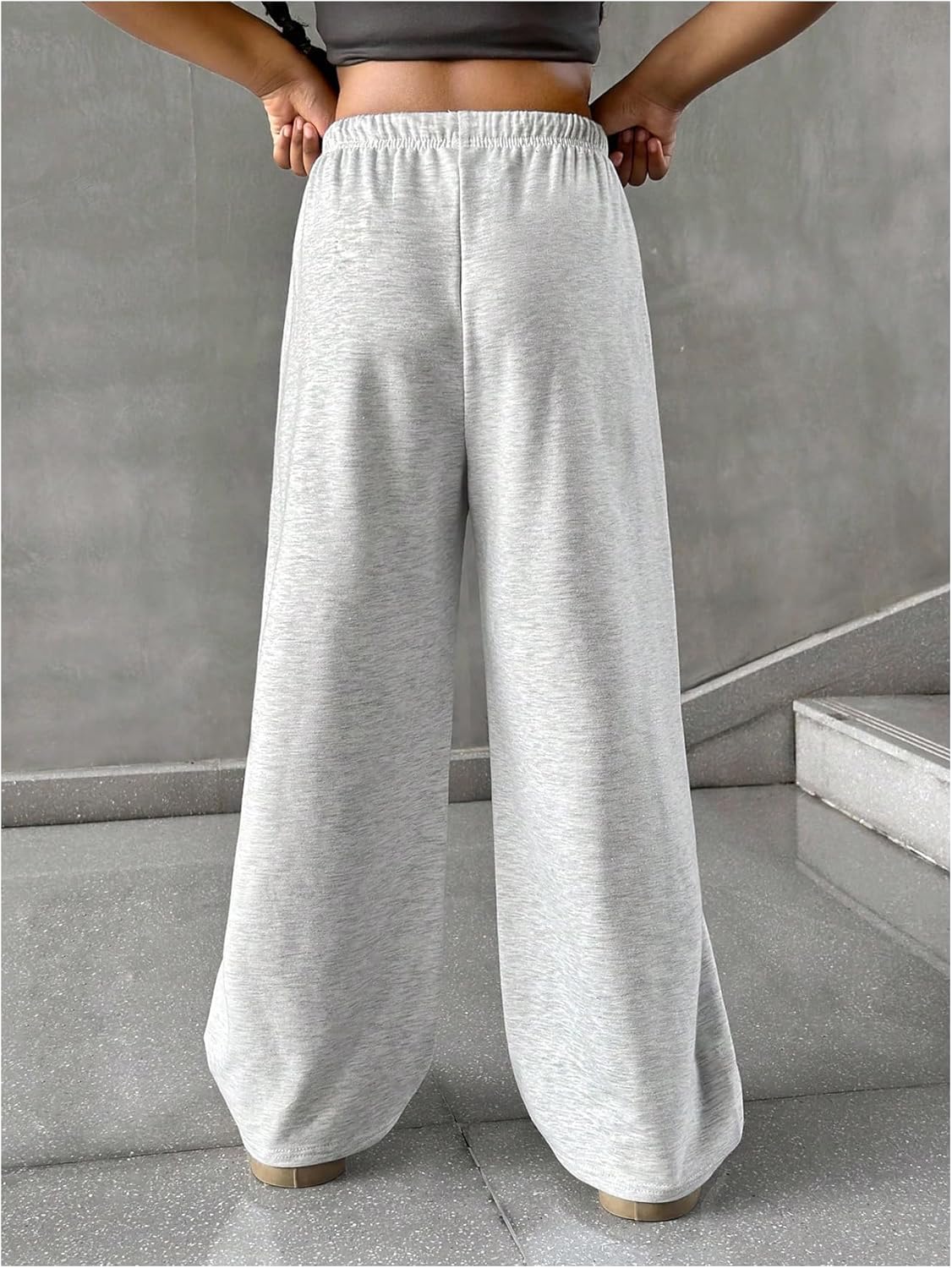 Girl's Sweatpants Drawstring Waist Wide Leg Pants Casual Athletic Trousers Baggy Workout Summer Pants - Image 3