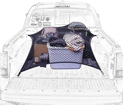 Red de carga altamente elástica, simple organizador de malla de carga para caja de camión, adecuado para cargas ligeras diarias de camiones, 4 x 4