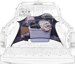 SENYAZON Highly Elastic Cargo Net, Simple Truck Bed Cargo Mesh Organizer, Suitable for Daily Light Loads of Trucks, 4'x4' Stretches to 7'x7' (Double Layer)