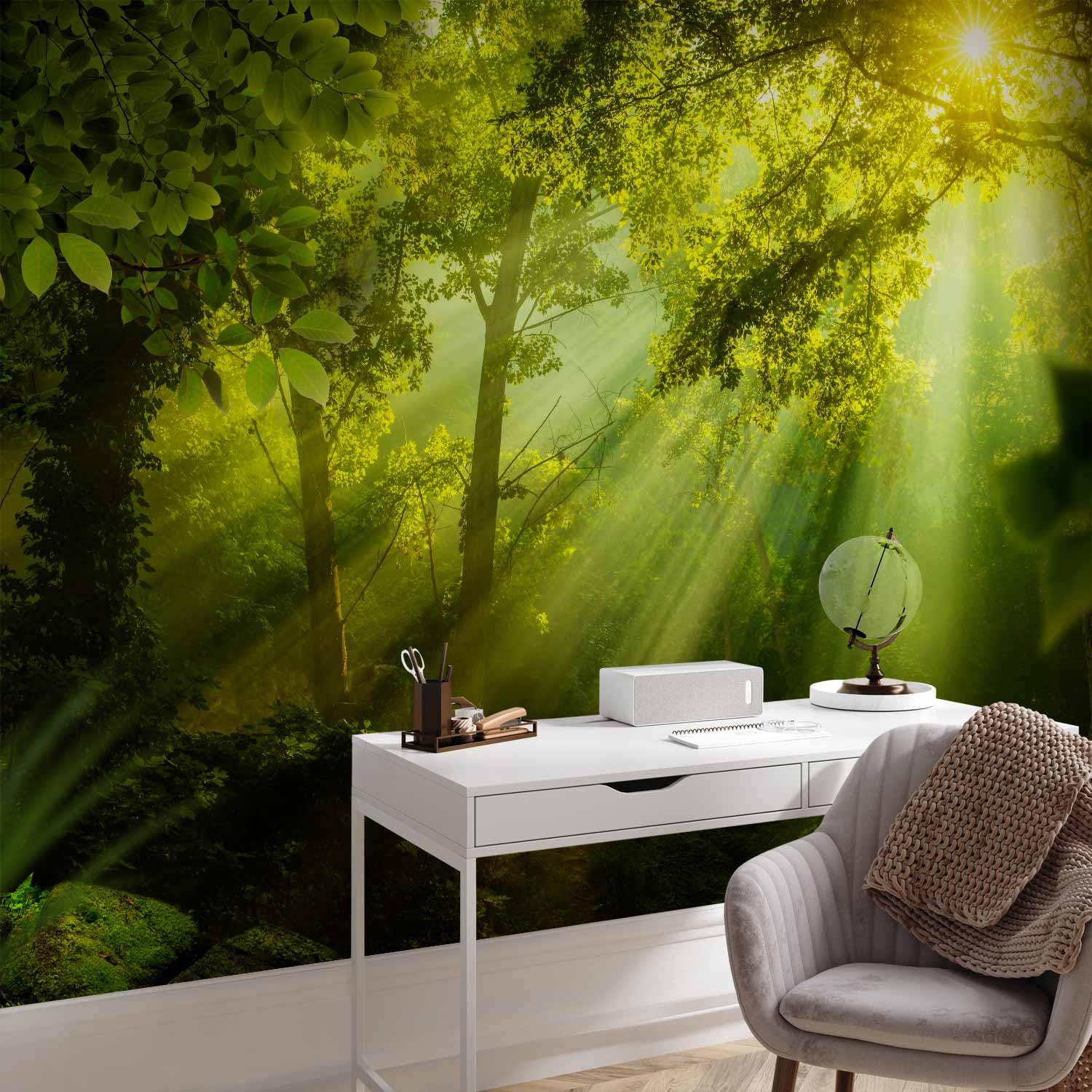 murando - Fototapete selbstklebend Wald, 392x280 cm, Schlafzimmer, Full HD