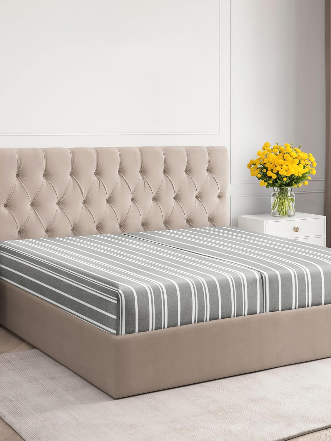 Split King Size Fitted Bed Sheet Hotel Luxury Single