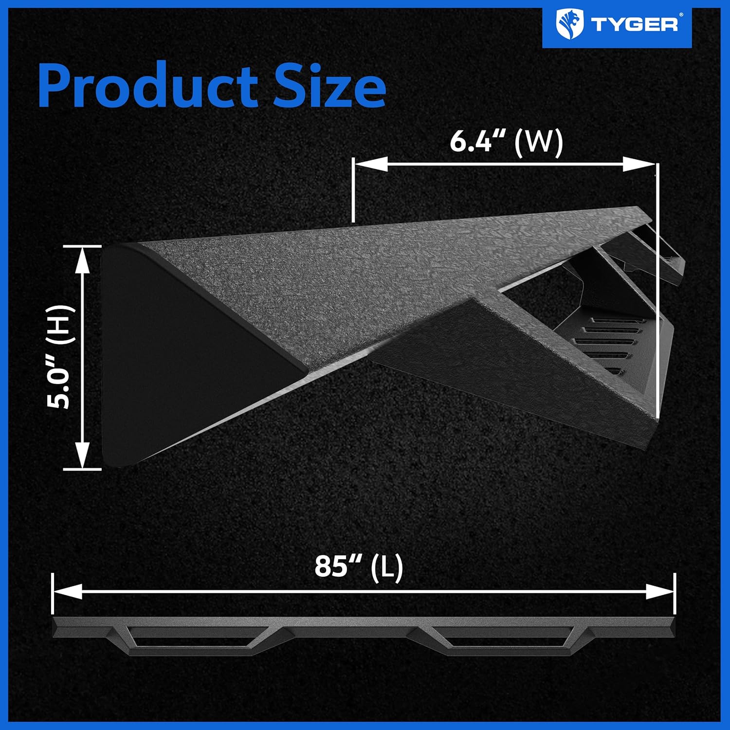 Tyger Auto LanderX Running Board Compatible with 2019-2026 Chevy Silverado GMC Sierra 1500; 2020-2026 2500 3500HD | Crew Cab | TG-LX3C82318 | Drop Step Side Step Rail Nerf Bars