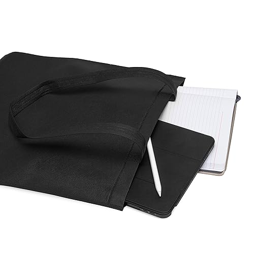 Miniatura 6 de Bolsas de compras reutilizables  Paquete de 25 bolsas reutilizables de tela negra con asas para compras, tiendas minoristas, boutiques, mercancía,