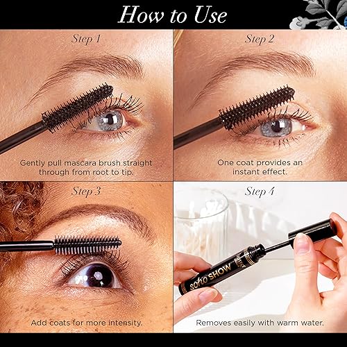 Miniatura 4 de butter LONDON SOHO SHOW - Máscara de pestañas alargadora, de larga duración, engrosamiento y voluminizador con cepillo integrado, máscara de