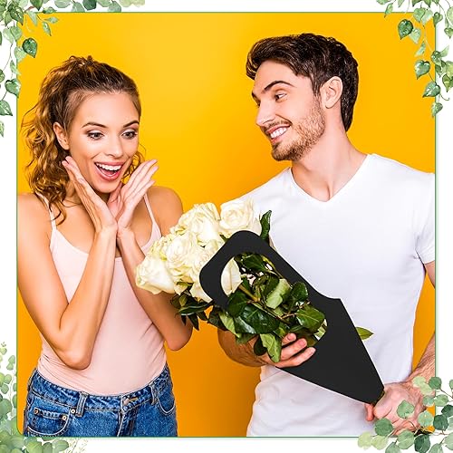 Miniatura 6 de Jeyiour 40 bolsas de regalo de flores de papel kraft, ramo con asa, ramo de papel de regalo de flores, bolsas florales de estraza para embalaje,