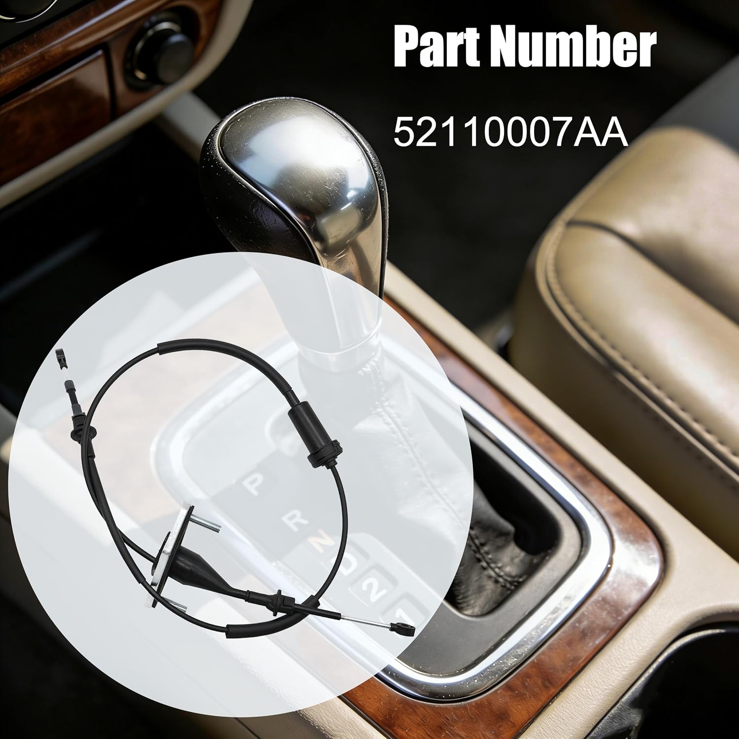 Automatic Transmission Shift Shifter Control Cable 52110007AA Compatible with Dodge Dakota 1997-2000 & Durango 1998-2000