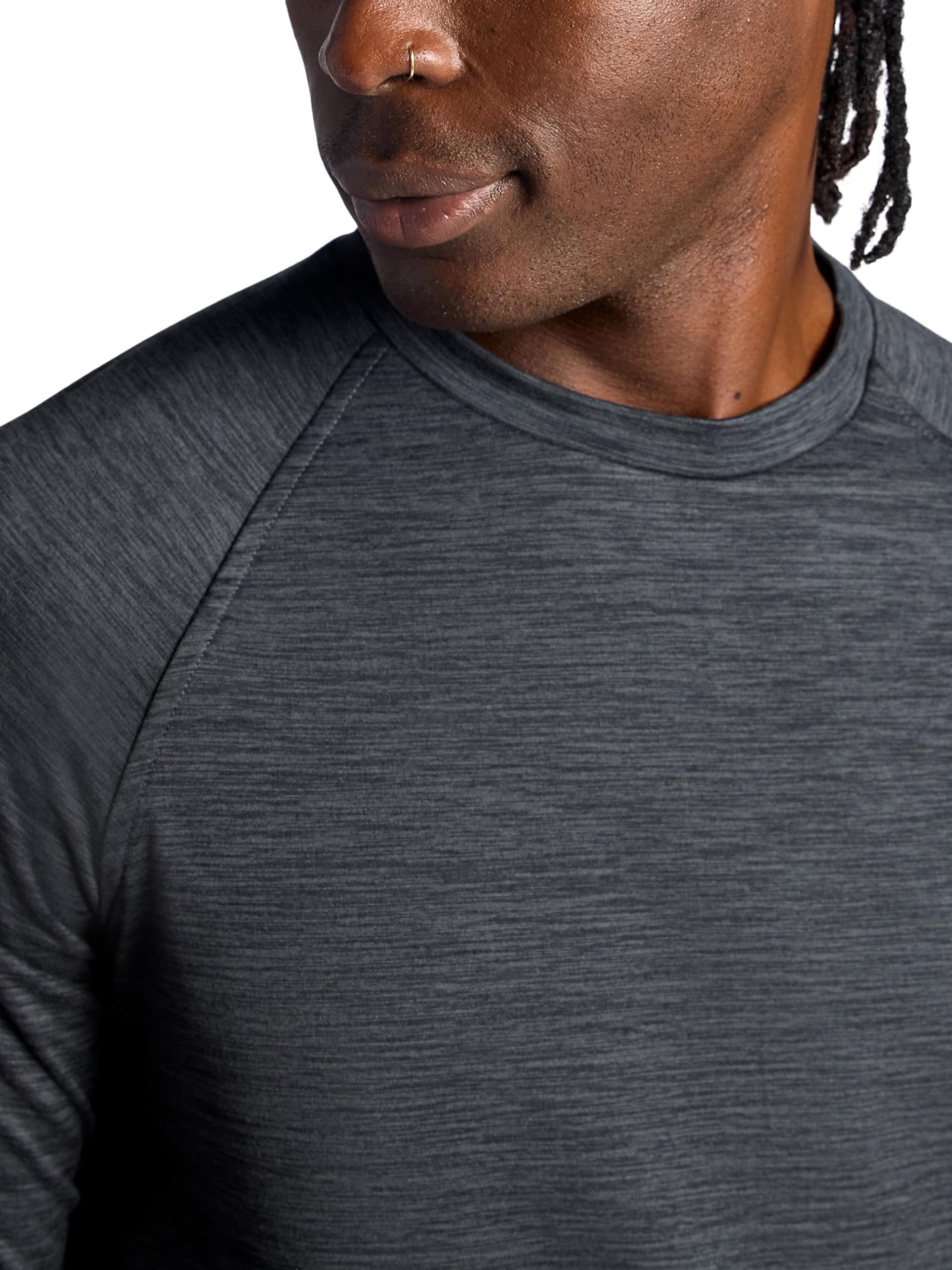Gaiam Haut Basique à Manches Longues et col Rond pour Homme, Coupe Standard, matériau Extensible de Poids Moyen