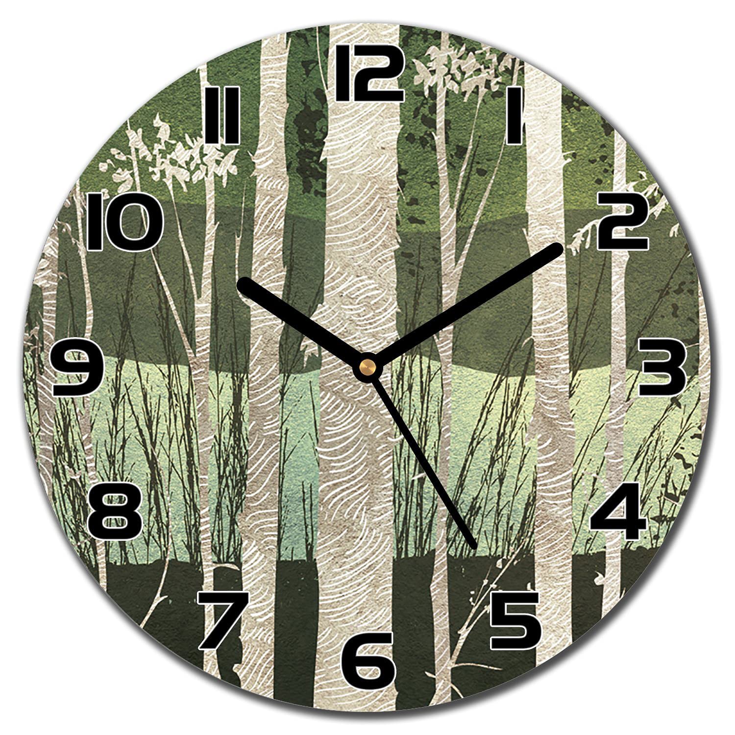 Horloge en verre cuisine salon Coloray 30 cm de diamètre pour une décoration murale moderne