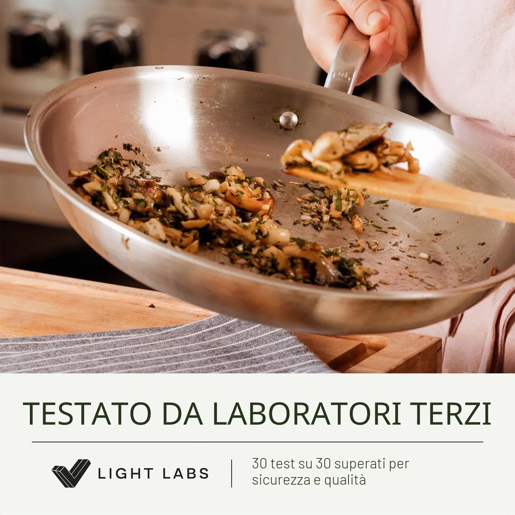 Made In Cookware - Padella in Acciaio Inossidabile da 30,48 cm - Prodotto in Italia - Rivestimento in Acciaio Inossidabile a 5 Strati - Pentole Professionali - Compatibile con Induzione