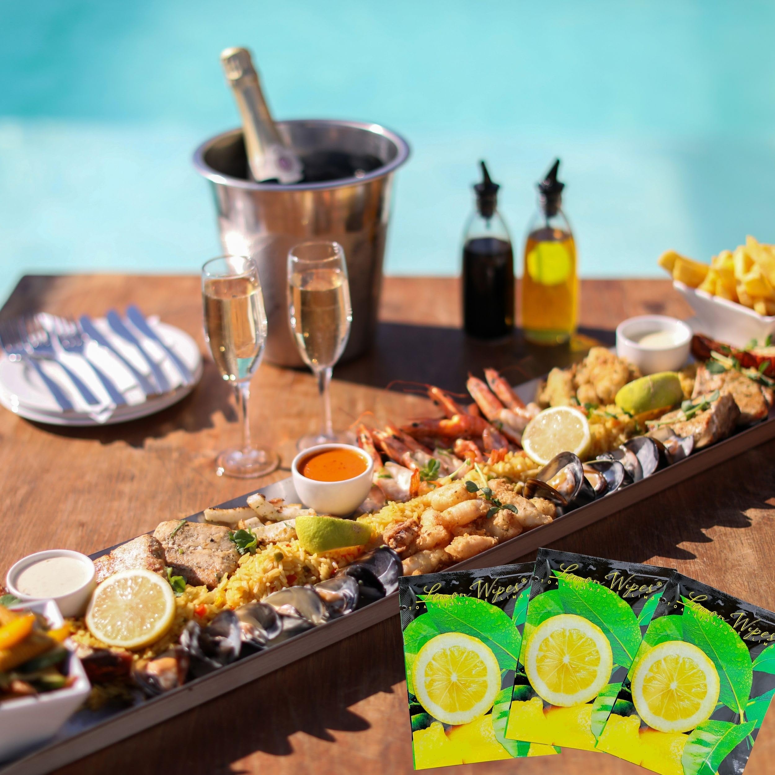 Toallitas Refrescantes Limón – Para Manos – Sobres Individuales – Uso Doméstico y Restaurantes – Lemon Wipes Suaves y Húmedas – Eliminan el olor de Pescado, Marisco, Frituras, Barbacoa