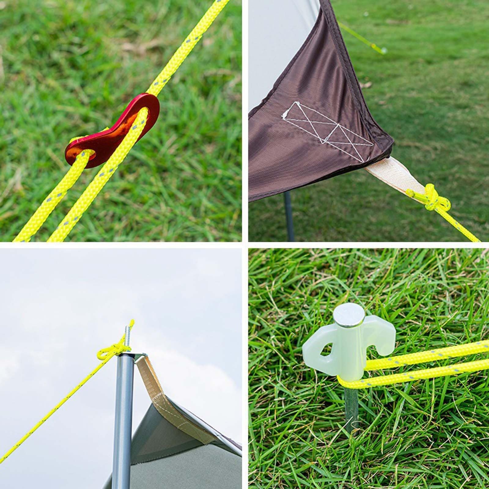 Tarp 5.6x4.4m Wasserdicht, Ultraleicht Camping Zeltplane, Anti-UV Sonnen Regen Schutz Schnee Mit Stangen, Für Camping Picknick Wandern (Color : Beach Gold, Size : 560x440x260mm)