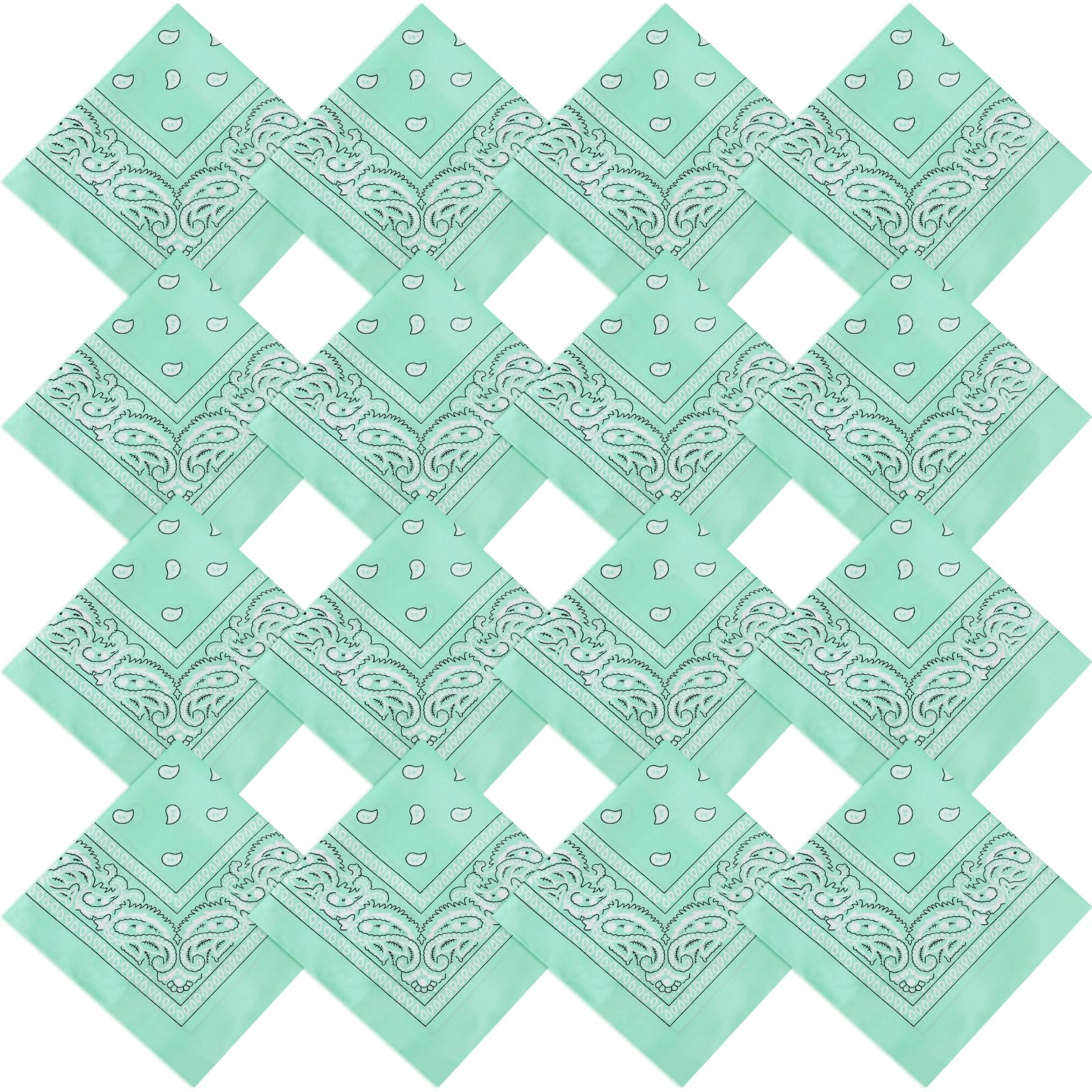 CECIAOAIME 16 Pcs Bandanas for Women Men 22x22 inch Headbands Head Scarf