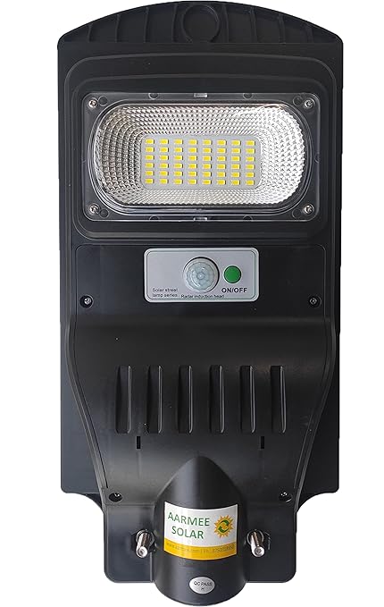 Aarmee Solar Street Light 30 watt Led Power, 5 Watt Brightness, Automatic Operations with Motion Sensor IP65 Waterproof for Outdoor Use - Black (30Watt,Plastic) - With Remote