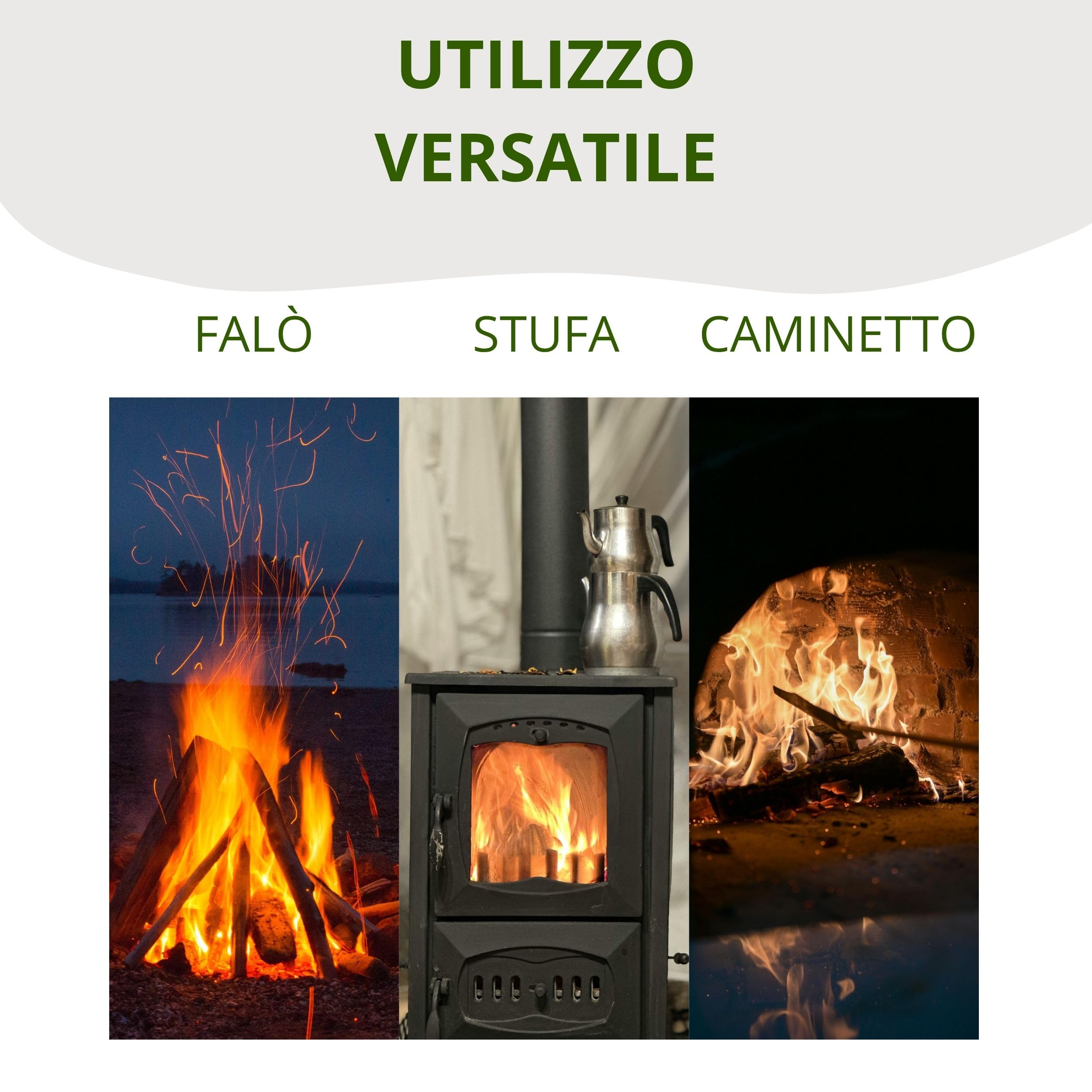 Floranica Bricchetti di Legno 20kg, Tronchetti Pressati per Stufa e Camino, Lunga Durata