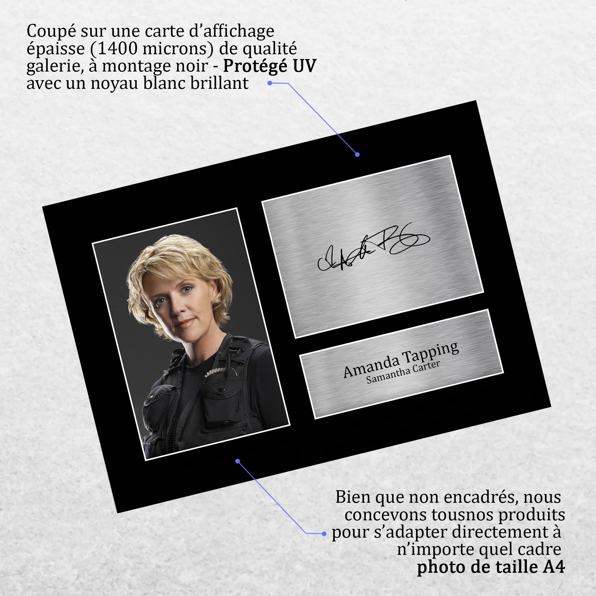 Amanda Tapping Autographe Photo A4 Stargate SG-1 Signé Cadeaux