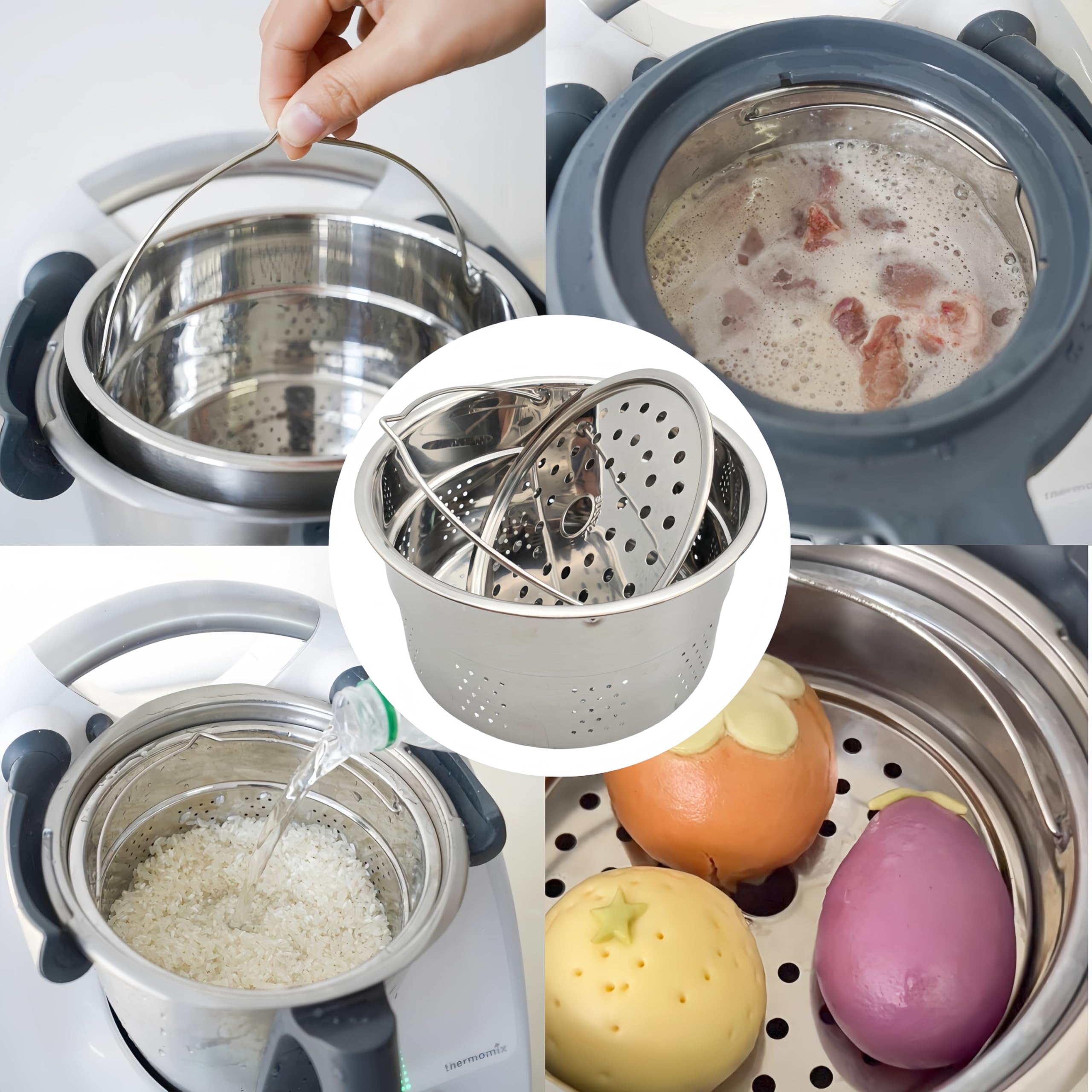 Edelstahl-Dampfgarer-Einsatz, Kompatibel Mit Thermomix, TM7 TM5 TM6