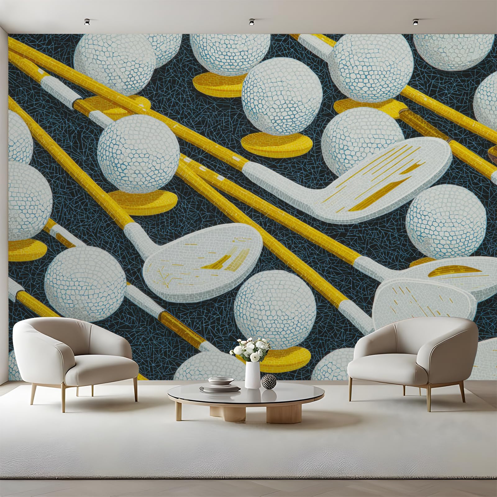 Papier Peint Golf Autocollant pour Décoration Murale de Bureau Moderne