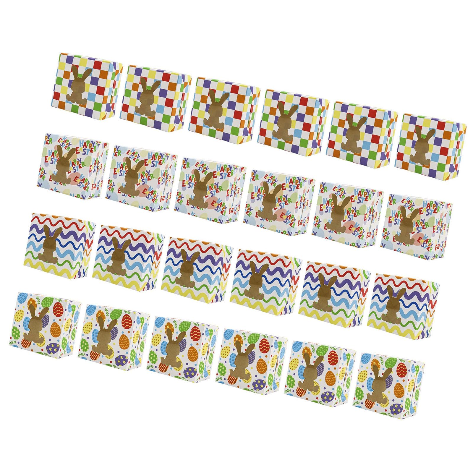 Kalttoy Festival Easter Rabbits Themed Window Boxes Pack of 24 Sustainable Cardboard Materials Candy Box for Gift Display Easter Party Supplies