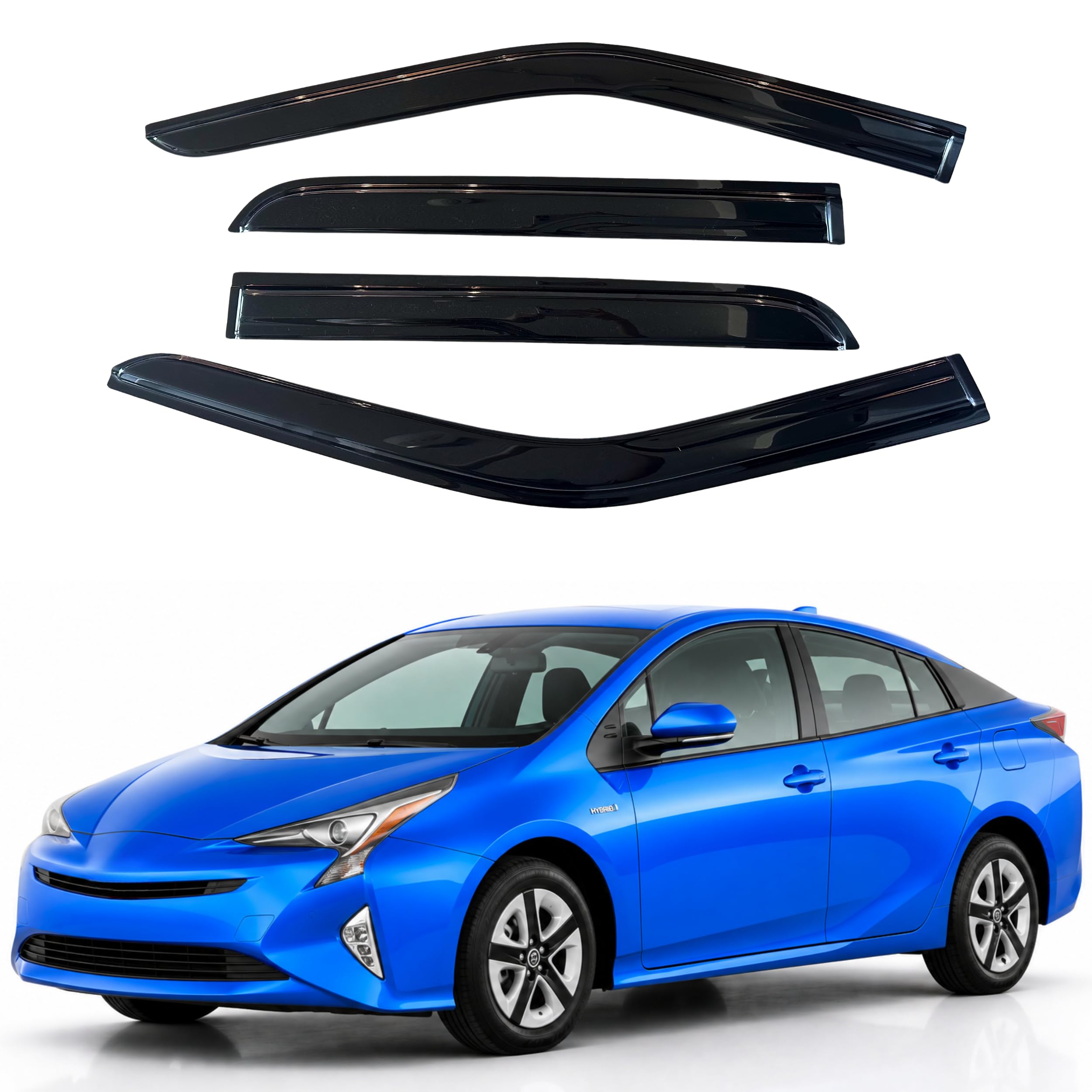 IG Window Visors Fit for 2016-2022 Toyota Prius, Out-Channel Rain Guards Vent Wind Deflectors 4PC, Car Accessories for 16-22 Prius