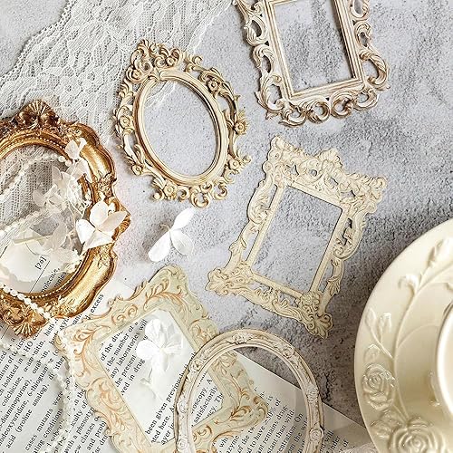 Miniatura 6 de 40Sheet Lace Frames Scrapbook Paper, Vintage Hollow Embossed Photo Materials for DIY Junk Journal Crafts, Journaling Scrapbooking Supplies, Window