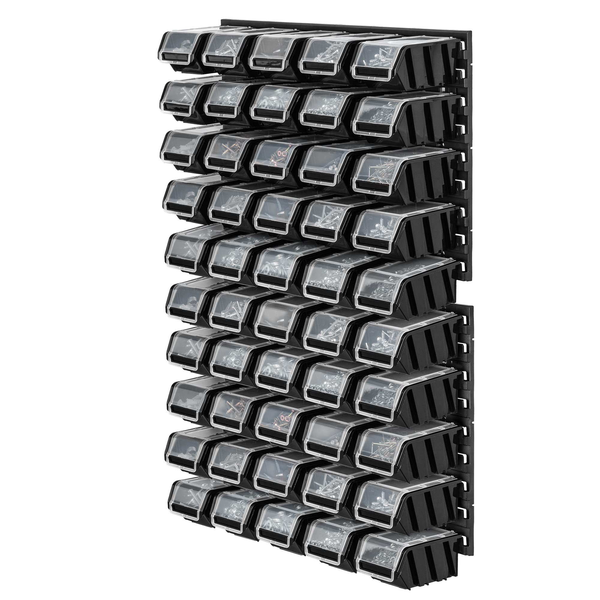 KADAX Mensola da officina, 58 x 78 cm, sistema di stoccaggio in plastica robusta, resistente ai raggi UV, pannelli da parete espandibili, per garage (nero, 50 pezzi) (K7717)