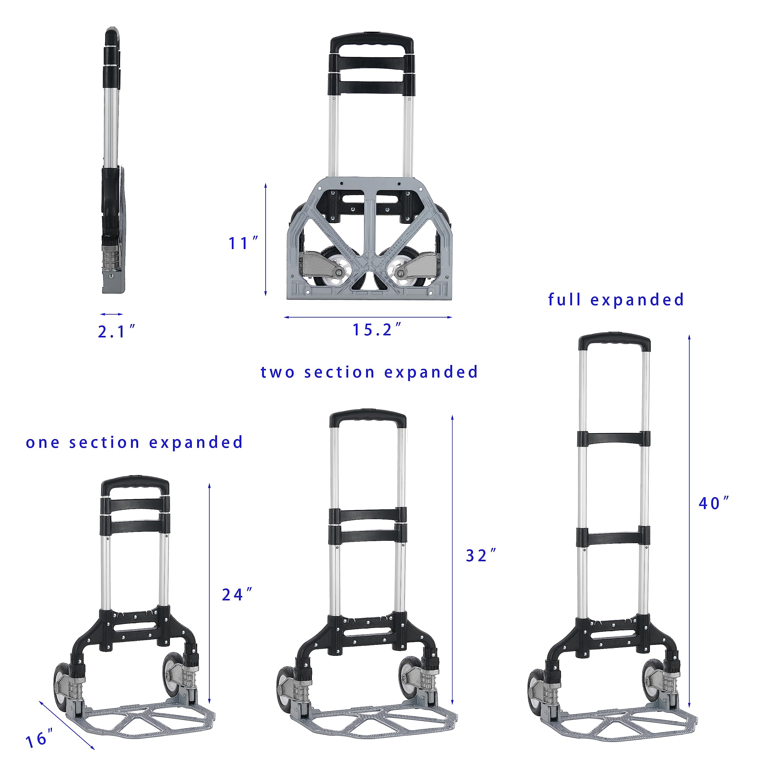 Amazon.co.jp: Palmhomee ドリーカート 折りたたみ式ハンドトラック