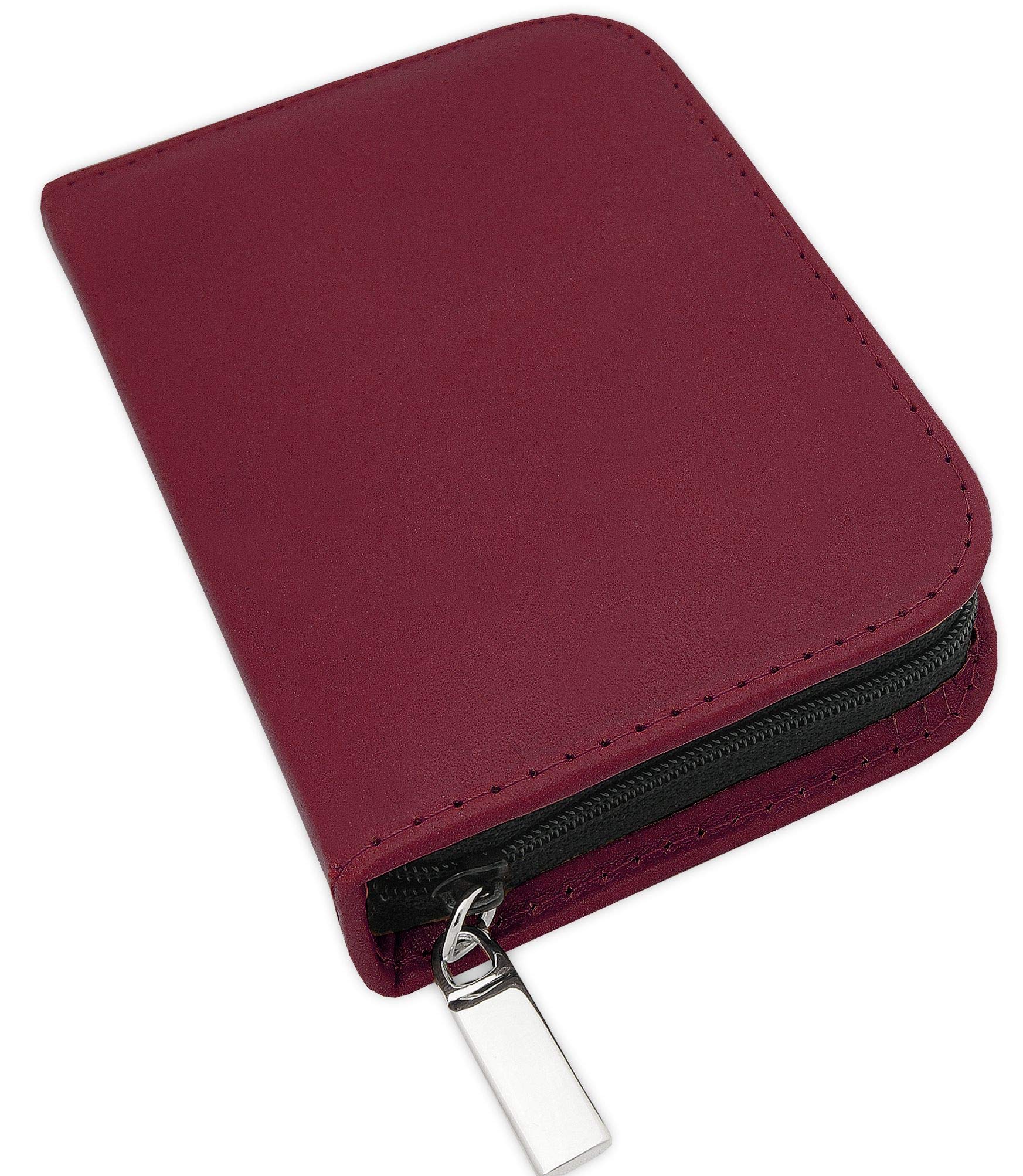 Vegetabiles Etui in rot mit 32 Schlaufen und Gläser(klar und leer) für z.B. Globuli