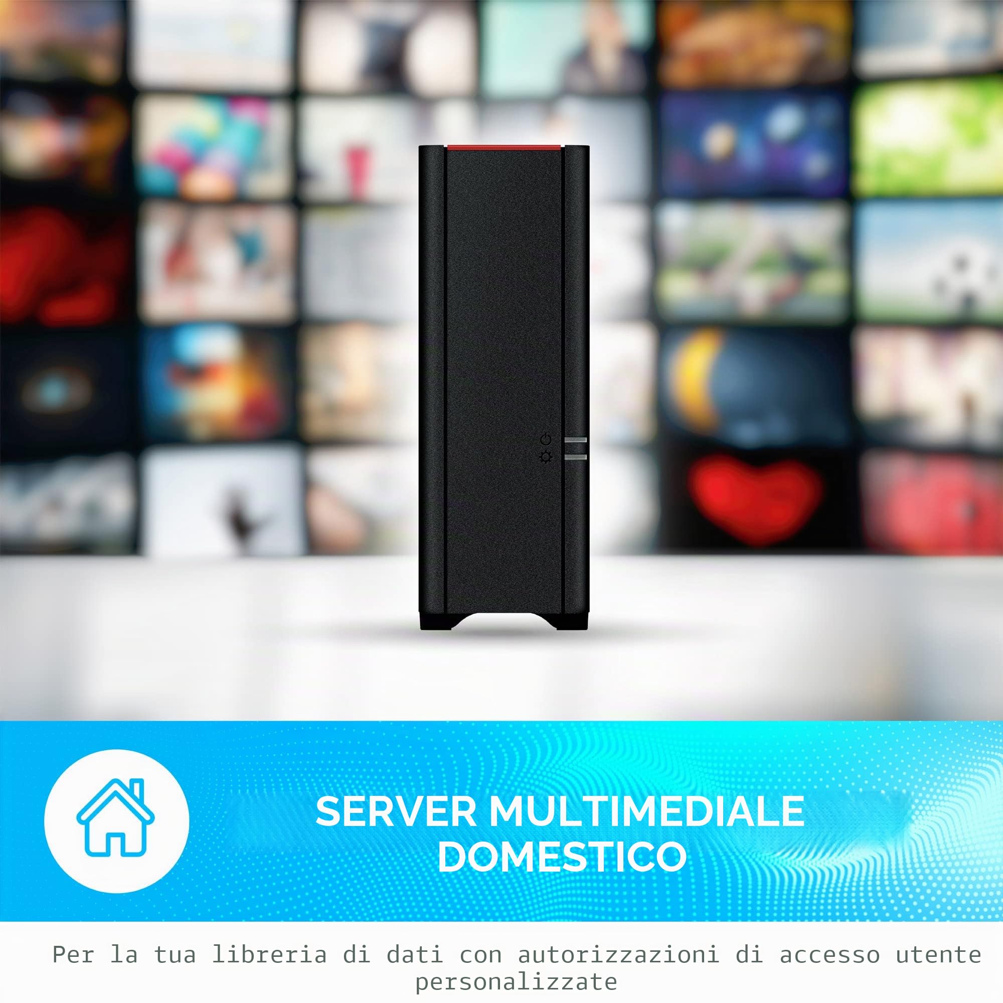 BUFFALO LinkStation 210 6TB 1-Bay NAS Network Attached Storage con HDD Hard Disk Incluso NAS Storage che funziona come Cloud domestico o dispositivo di archiviazione di rete per la casa