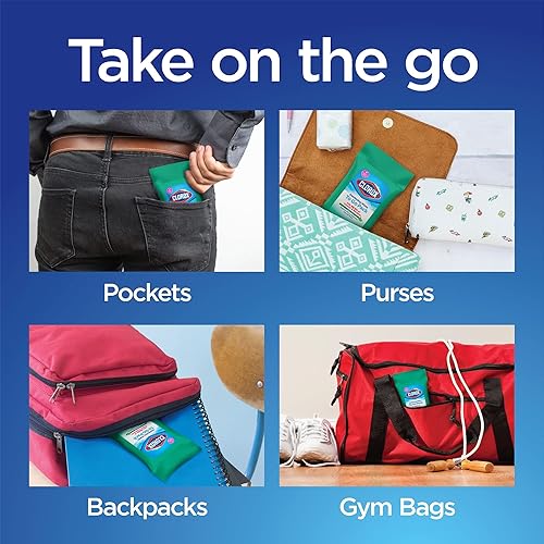 Miniatura 7 de Clorox Paquete económico de toallitas desinfectantes, paquete de viaje de 24 x 9 ct de aroma fresco y 3 toallitas de limón crujiente y aroma fresco