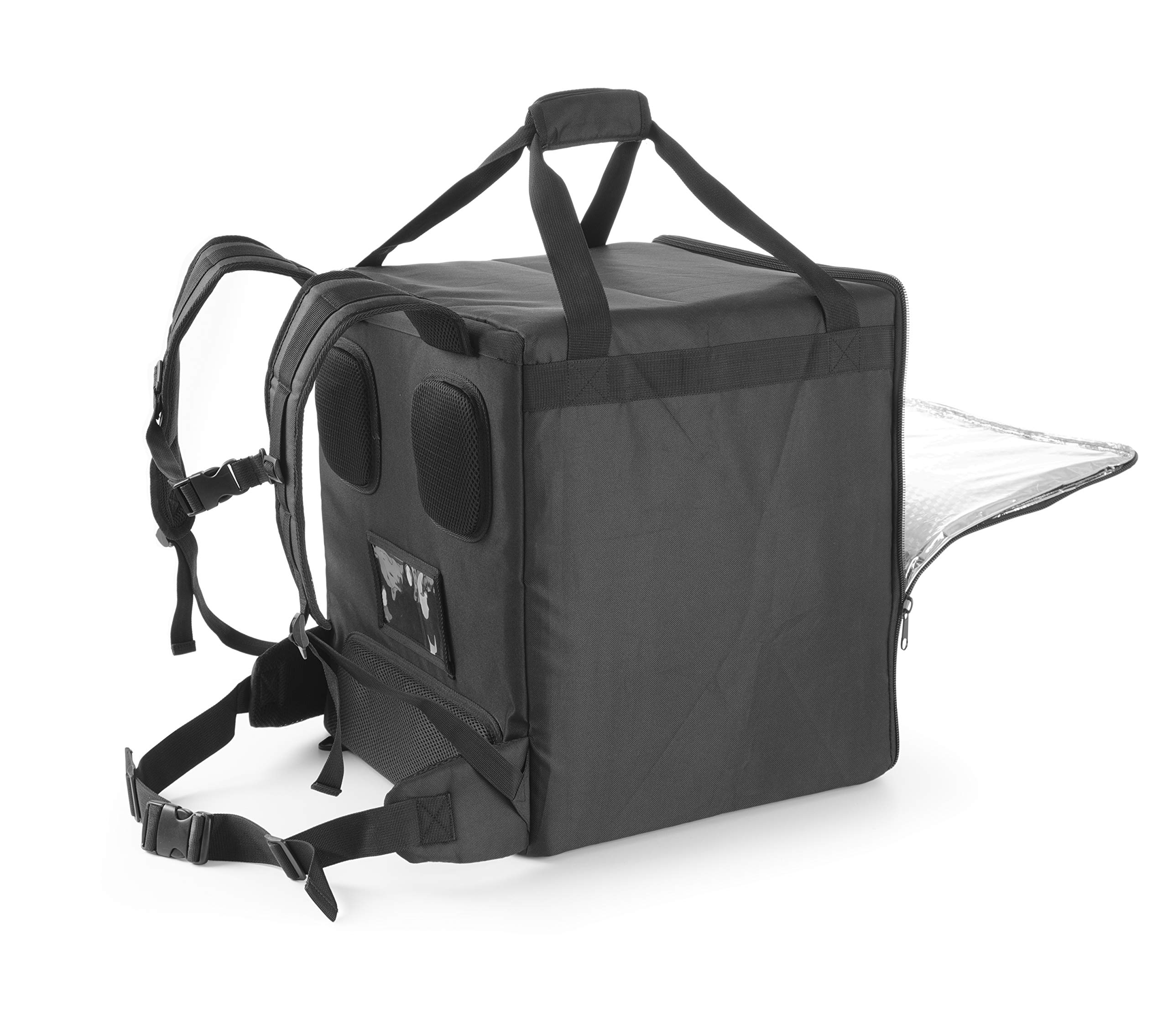 HENDI Mochila isotérmica de Transporte y Reparto de Pizzas y Alimentos, Bolsa aislada e Impermeable para la Entrega de Pedidos de Pizza y Comidas, Interior 39x39x(H) 45cm, Negra, 41x41x(H) 48cm