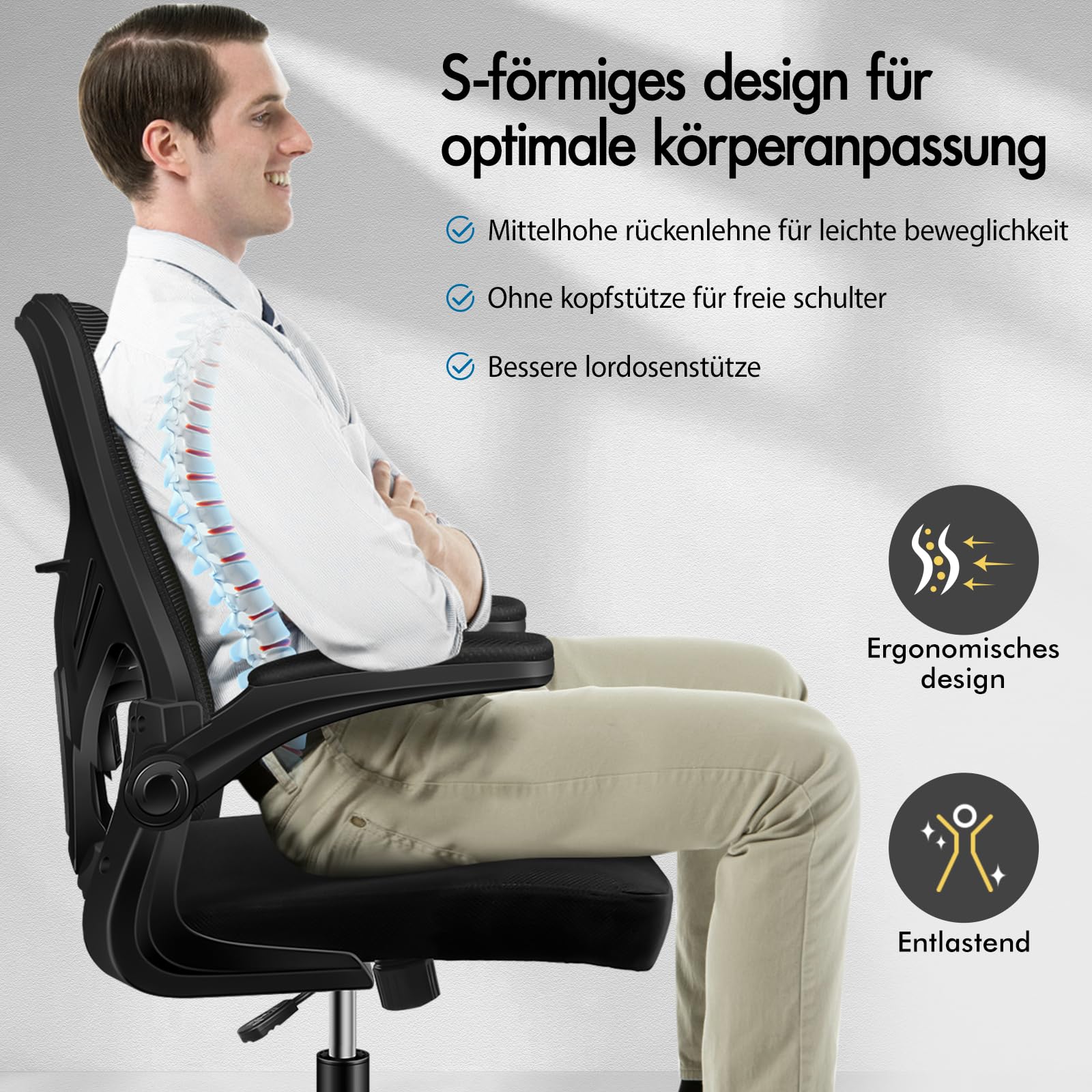 ALFORDSON Ergonomischer Bürostuhl, Computer-Schreibtischstuhl mit