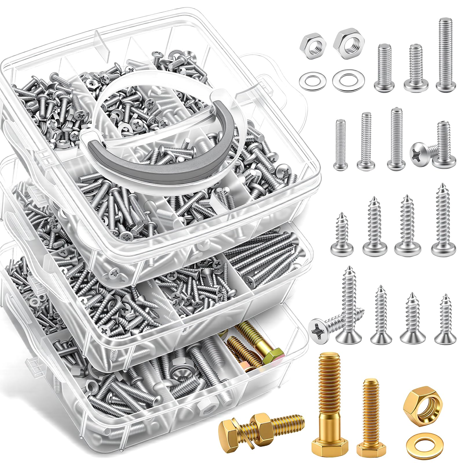 smseace 516Pcs Black Nuts and Bolts Assortment Kit 21-Sizes M3/M4/M5/M6 Nut Bolt Washer Assortment Kit for Machinery, Furniture, Automotive, Motorcycle Repairs — Amazon image 8