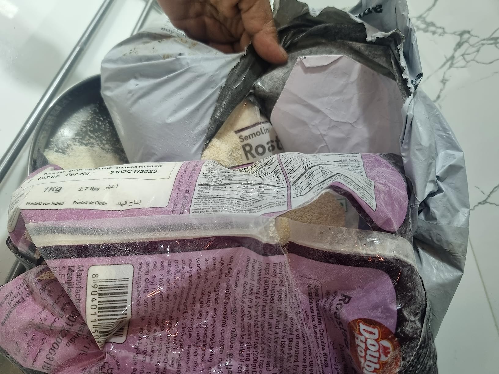 Double Horse Double Roasted Rava 1kg | Wheat Sooji Uppma |Semolina| Non ...