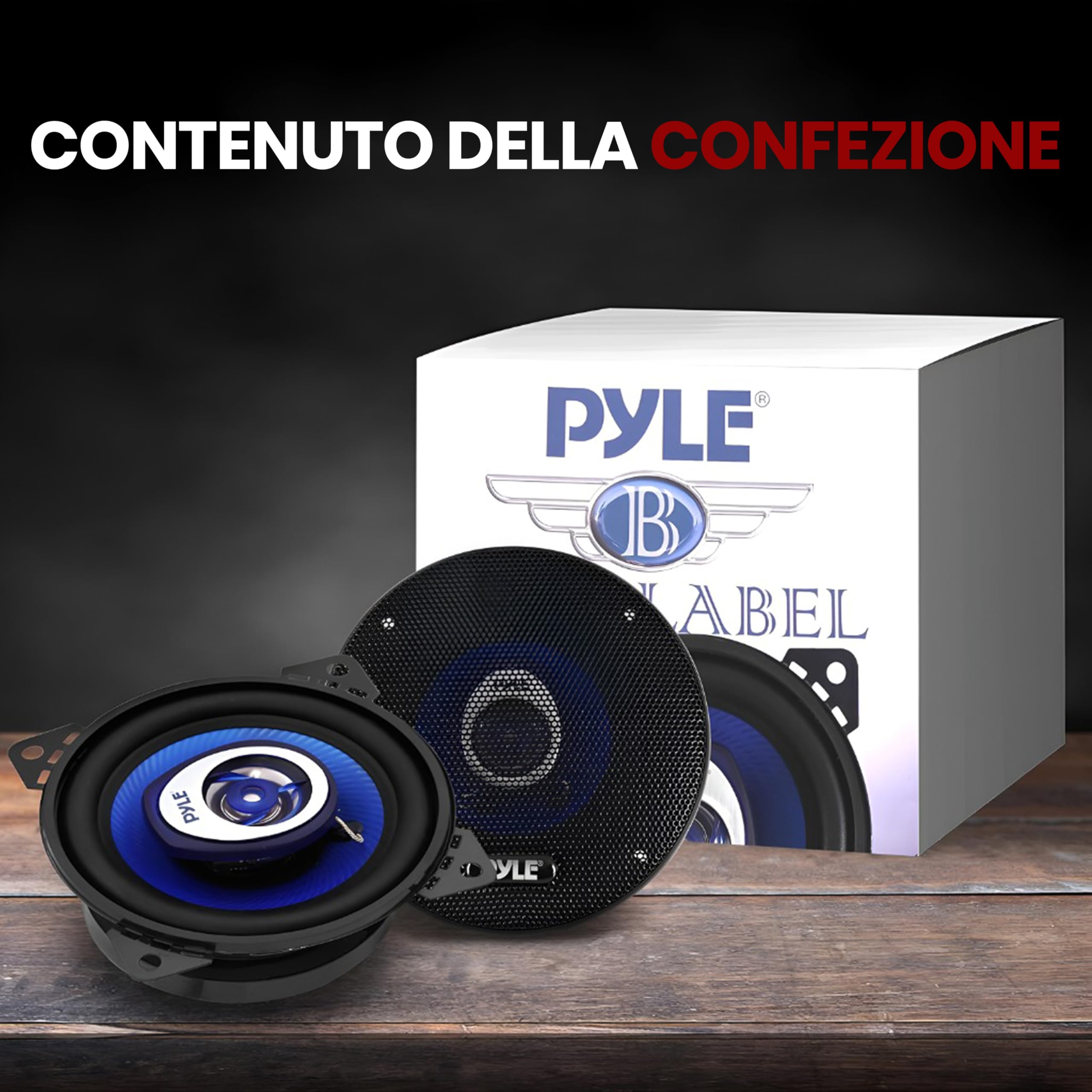 Pyle Casse Auto Stereo Sistema Altoparlanti 16,5 Centimetri Tre Vie, 180 Watt, RMS/360 Watt, Impedenza 4 Ohm, Tweeter Piezo da 2 Centimetri, Audio Triaxiale, Blu